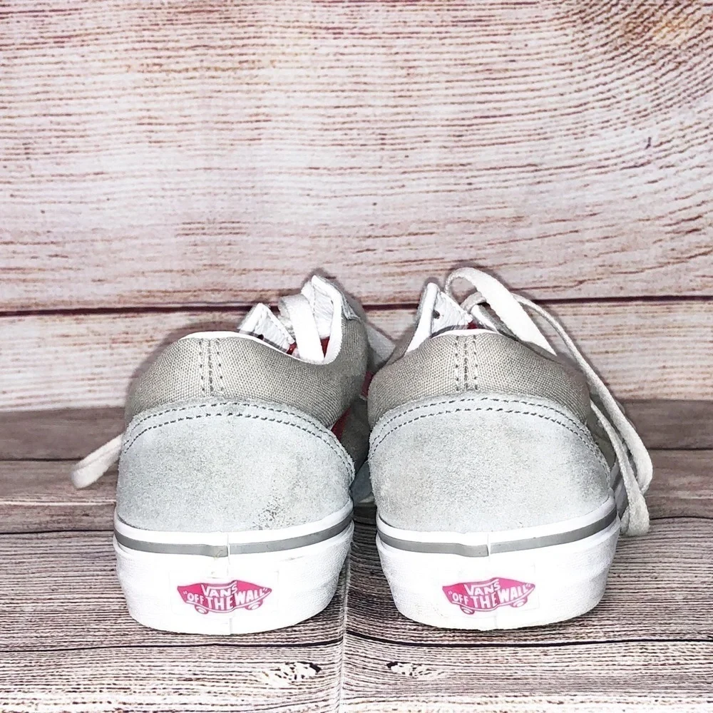 Vans Pink/Gray Old Skool Lace Up Low Top Sneakers Size 5